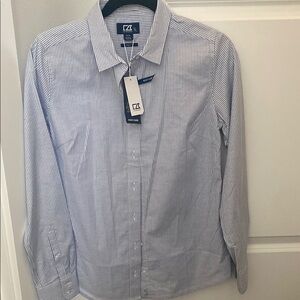 Cutter & Buck Blue and White Dress Shirt Classic Style